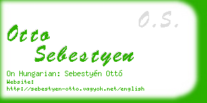 otto sebestyen business card
