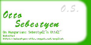 otto sebestyen business card